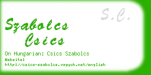 szabolcs csics business card